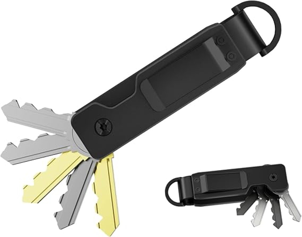 Key Holder for Keychain Metal Aluminum Compact Smart Key Organizer Secures 1-5 Keys